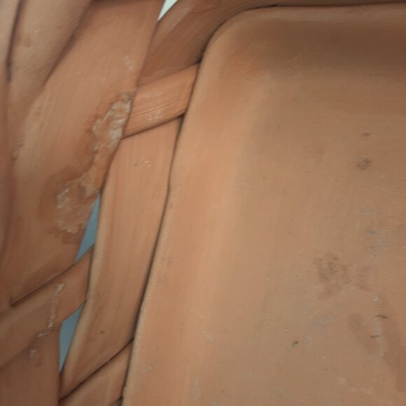 VTG Terra Cotta Woven 12" Basket MADE IN ITALY 3" High Italian Pottery READ - Picture 6 of 10